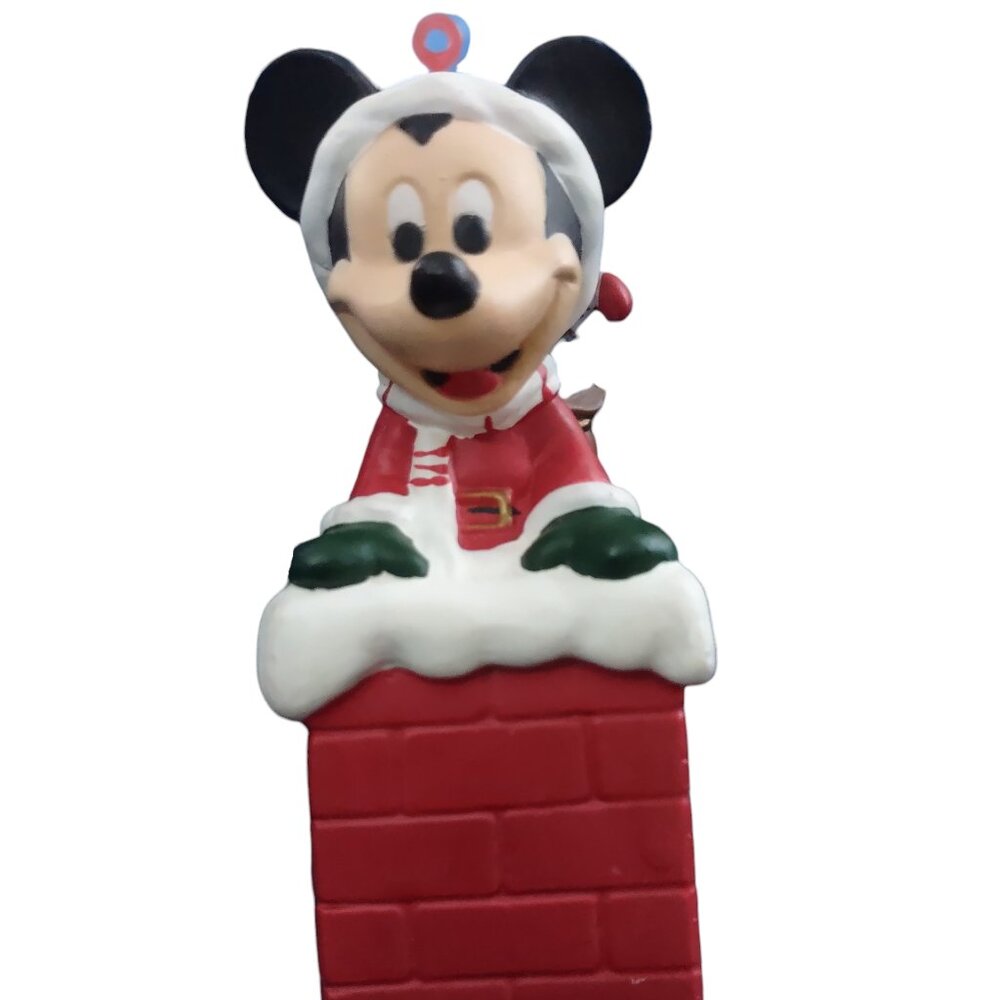 Santa's World Kurt Adler Disney Mickey Mouse Santa in Chimney Christmas Ornament